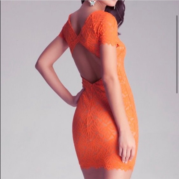 Bebe Dresses | Bebe Orange Lace Dress | Color: Orange | Size: M | Ursulaj23'S Closet
